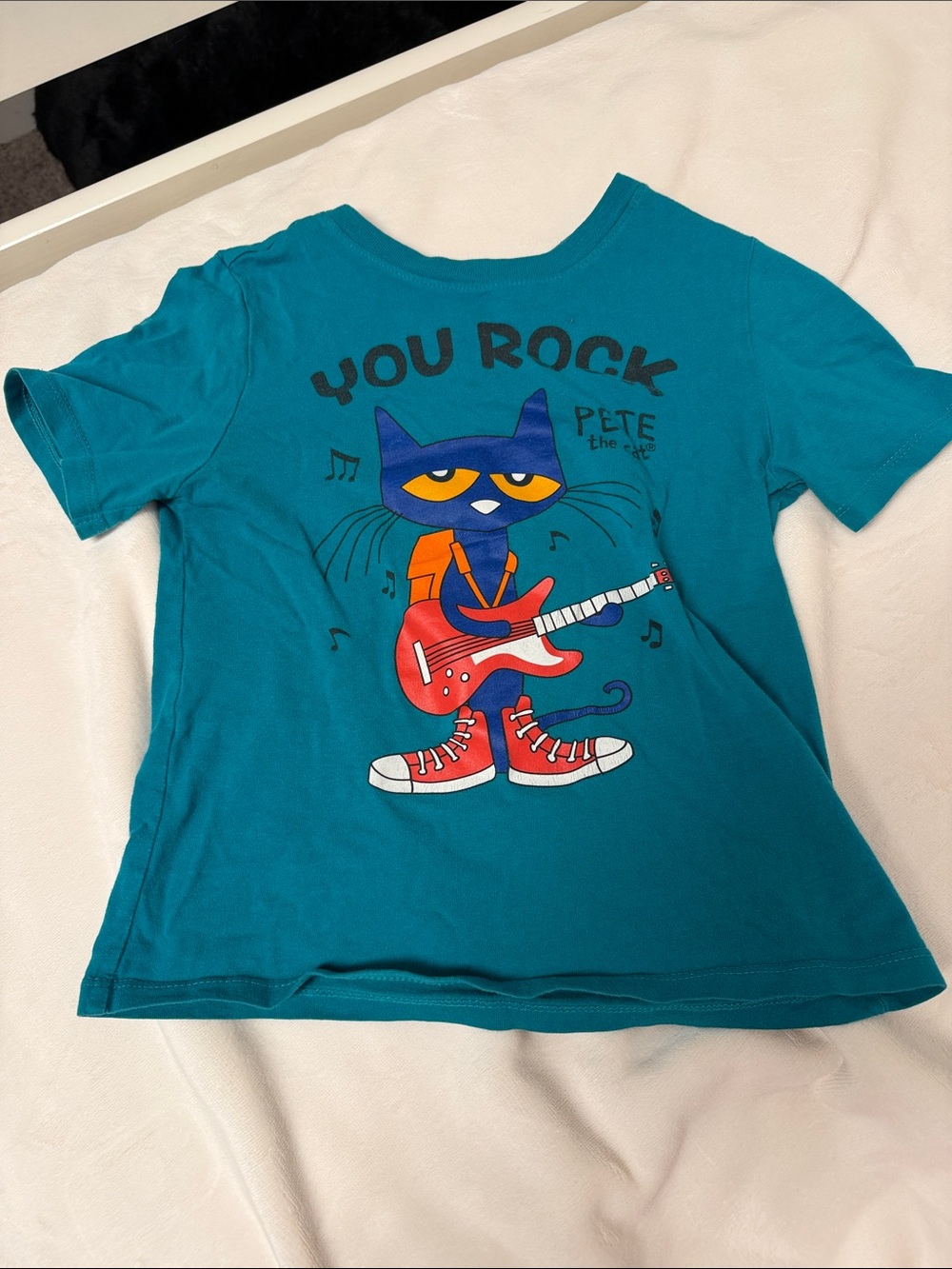 Teal 'You Rock' Pete the Cat baby tee